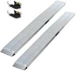 TRUTZHOLM 2x Auffahrrampen 200 x 28 cm 540 kg Alu Gelocht Starr Grau