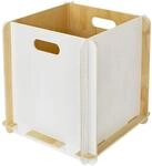 HMF 3740-32CM-01 Aufbewahrungsbox Holz Zusammenstecken 32cm Wei&szlig;