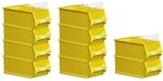 SparSet 10 x Gelbe Sichtlagerbox 4.0 Mit Abdeckung HxBxT 15 x 20 x 35 cm 7,2...