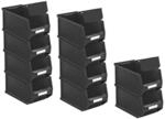 SparSet 10 x Leitf&auml;hige Sichtlagerbox 3.0 Mit Abdeckung HxBxT 12,5 x 14,5 x 23,5 cm