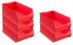 PROREGAL SparSet 5x Rote Sichtlagerbox 5,0 HxBxT 20 x 30 x 50 cm 21,8 Liter