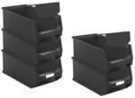 SparSet 5 x Leitf&auml;hige Sichtlagerbox 4.0 Mit Abdeckung HxBxT 15 x 20 x 35 cm...