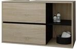 ML-Design Waschbeckenunterschrank H&auml;ngend Braun-Schwarz 100x60x45,5 cm
