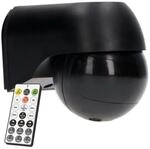 LED's,ight Wandsensor PIR 180&deg; IP54 Schwarz Fernbedienung