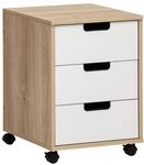 Schildmeyer Rollcontainer Emmik 57 cm x 50 cm x 40,1 cm Wei&szlig;-Eiche
