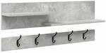 vidaXL Wandmontierter Nachttisch mit Regal Beton Grau 90 x 15 x 36 cm 874422