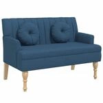 vidaXL Sitzbank mit Kissen Blau 113x64,5x75,5 cm Stoff 372136