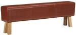 vidaXL Bank Turnbock-Design 160cm Braun Echtleder Massivholz Akazie 320607