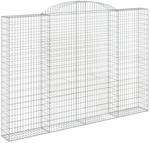 vidaXL Gabionen mit Hochbogen 4 Stk 300x30x200/220cm Verzinktes Eisen 3146613