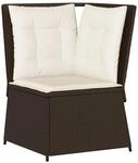 vidaXL Garten-Ecksofa mit Kissen Braun Poly Rattan 368983