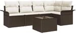 vidaXL Gartensofa-set mit Kissen 6-Tlg Poly-Rattan 3345368