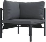 vidaXL Gartenm&ouml;bel mit Kissen Anthrazit 80 x 80 x 71 cm Stahl 42009986