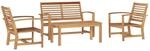 vidaXL Gartensofa-Set 4 Stk Natur Massivholz Teak 3356852