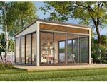 Palmako Holz-Gartenhaus Saga Slide Pultdach Unbehandelt 420 cm x 420 cm 16,6 m&sup2;