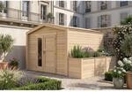 Weka Holz-Gartenhaus Killarney Satteldach Natur Unbehandelt 384 cm x 313 cm