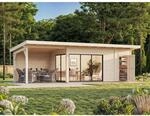 Palmako Holz-Gartenhaus Andrea Slide Plus Pultdach Unbehandelt 833 cm x 300 cm