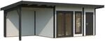 Palmako Holz-Gartenhaus Aurelia Pultdach Wei&szlig; Lackiert 739 cm x 300 cm 20,3 m&sup2;