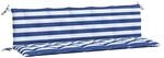 vidaXL Gartenbank-Auflagen 2 Stk Blau & Wei&szlig; Gestreift Oxford-Gewebe 361728