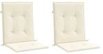 vidaXL Gartenstuhlauflagen f&uuml;r Niedriglehner 2 Stk Creme 100x50x3 cm 47552