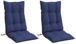vidaXL Hochlehner-Auflagen 2 Stk Marineblau Oxford-Gewebe 377668