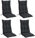 vidaXL Hochlehner-Auflagen 4 Stk Schwarz Oxford-Gewebe 377624