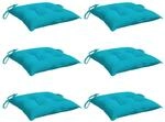 vidaXL Stuhlkissen 6 Stk T&uuml;rkis 40x40x7 cm Stoff 361506