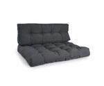 Beautissu ECO Style Palettenkissen Sitz 120x80x15cm Graphitgrau + R&uuml;cken 1tlg