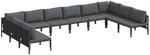 vidaXL Garten-Sofa-Set 10-Tlg Anthrazit Stahl 3379012