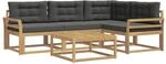 vidaXL Outdoor-Sofagarnitur 5 Stk Wei&szlig; und Anthrazit 79 x 79 x 37 cm 3386411