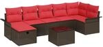vidaXL Gartensofa-set mit Kissen mit Speicher 8 Stk Poly Rattan 3360245