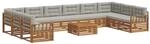 vidaXL Sofagarnituren 11 Tlg Natur und Hellgrau Massivholz Akazie 3374241