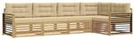 vidaXL Outdoor-Sofagarnitur mit Kissen 6-Tlg Wei&szlig; und Beige Polyester 3390498
