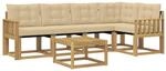 vidaXL Outdoor-Sofagarnitur mit Kissen 6-Tlg Wei&szlig; und Beige 3389499