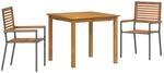vidaXL Garten Essgruppe 3-Tlg Grau Poly Rattan 3365512