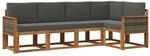 vidaXL Outdoor-Sofagarnitur 5 Stk Natur und Anthrazit Polyester 3385208