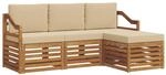 vidaXL Sofagarnituren 4 Tlg Natur und Beige Massivholz Akazie 3374628
