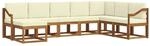 vidaXL Outdoor-Sofagarnitur mit Kissen 8-Tlg Natur und Creme 3366828