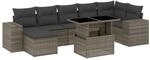 vidaXL 8-tlg Garten-Sofagarnitur mit Kissen Grau Poly Rattan Modell 152