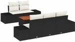 vidaXL Garten-Sofa-Set 6-Tlg Schwarz Wei&szlig; 3356563