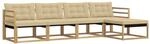 vidaXL Outdoor-Sofagarnitur mit Kissen 5 Stk Wei&szlig; und Beige 3388579