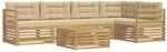 vidaXL Outdoor-Sofagarnitur mit Kissen 6 Stk Wei&szlig; und Beige Polyester 3390508
