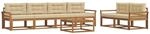 vidaXL Outdoor-Sofagarnitur mit Kissen 7 Stk Natur und Beige 3367231