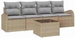 vidaXL Gartensofa-set Beige 55 x 55 x 37 cm Poly-Rattan 3345910