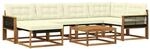 vidaXL Outdoor-Sofagarnitur 7 Stk Natur und Creme Massivholz Akazie 3381550