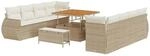 vidaXL Garten-Sofa-Set 11-Tlg Beige Poly Rattan 3361856