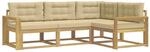vidaXL Outdoor-Sofagarnitur mit Kissen 3 Stk Wei&szlig; und Beige Polyester 3386382