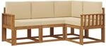 vidaXL Outdoor-Sofagarnitur mit Kissen 4 Stk Natur und Beige 3366321