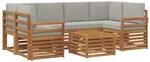 vidaXL Sofagarnituren 7 Tlg Natur und Hellgrau Massivholz Akazie 3374451