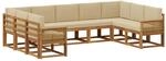 vidaXL Outdoor-Sofagarnitur 9 Stk Natur und Beige Massivholz Akazie 3385539