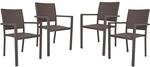 Garden Pleasure Stapelstuhl MALAGA Aluminium mit Armlehnen Aluminium 4er Set